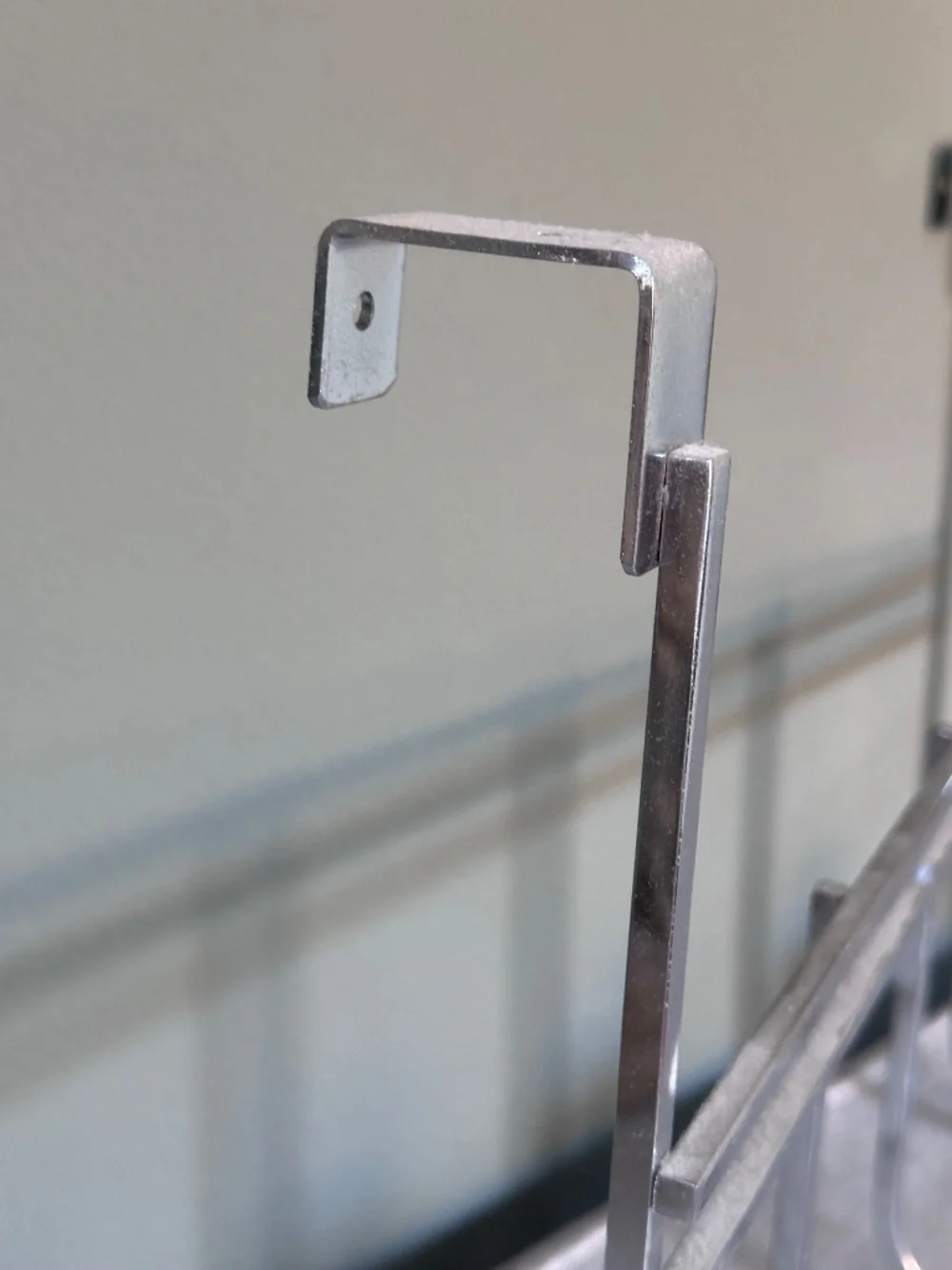Container Store: Chrome 5-Hook Over-the-Door Rack with White Ceramic Knobs